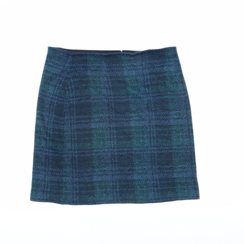Marks and Spencer Blue Check Knee Length Skirt Size 18
