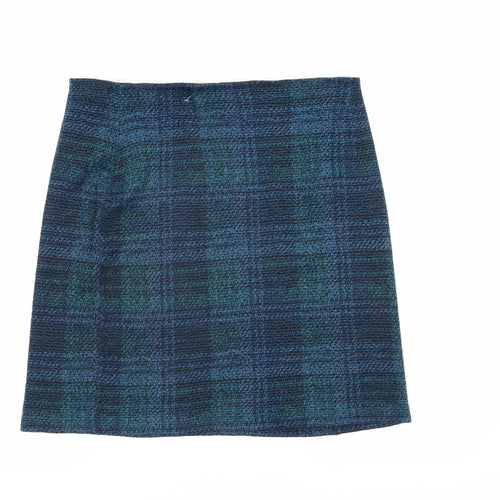Marks and Spencer Blue Check Knee Length Skirt Size 18
