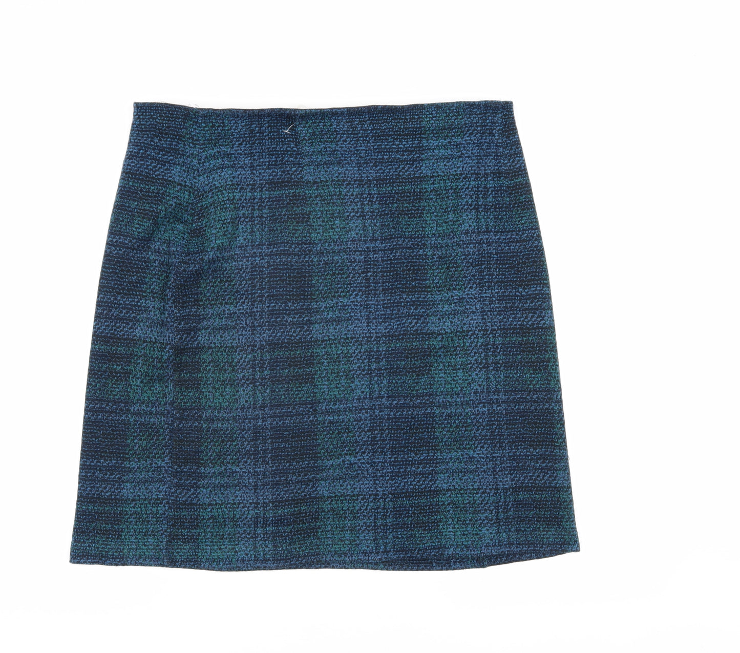 Marks and Spencer Blue Check Knee Length Skirt Size 18