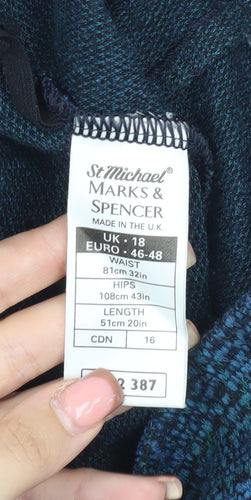 Marks and Spencer Blue Check Knee Length Skirt Size 18