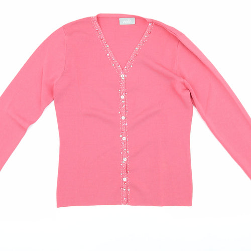 Wallis Women's Pink V-Neck Cardigan Size 14