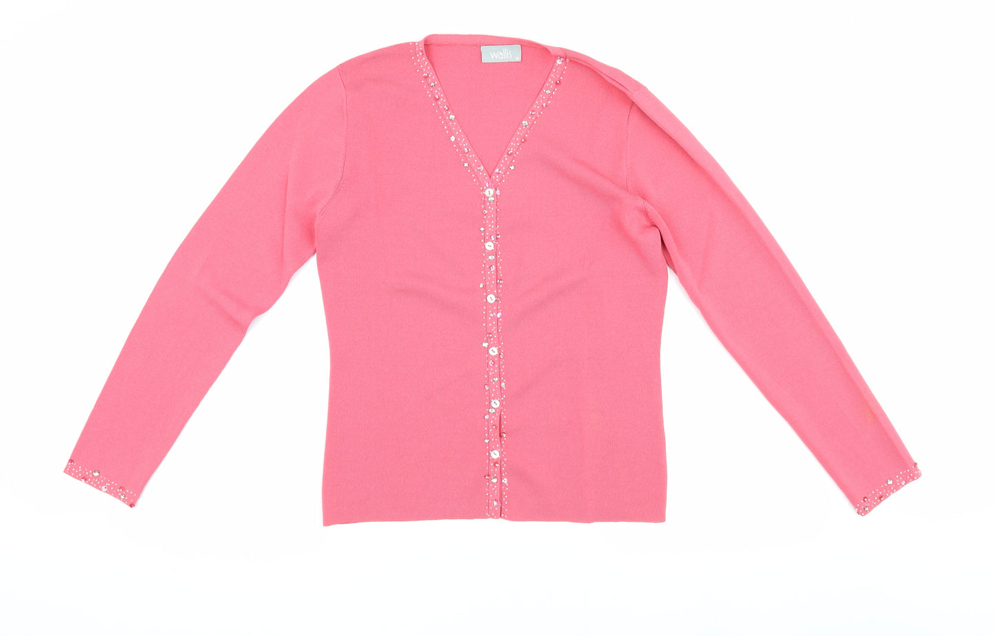 Wallis Women's Pink V-Neck Cardigan Size 14