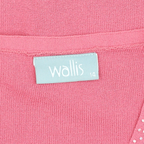 Wallis Women's Pink V-Neck Cardigan Size 14