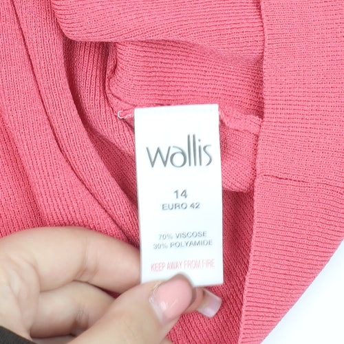 Wallis Women's Pink V-Neck Cardigan Size 14