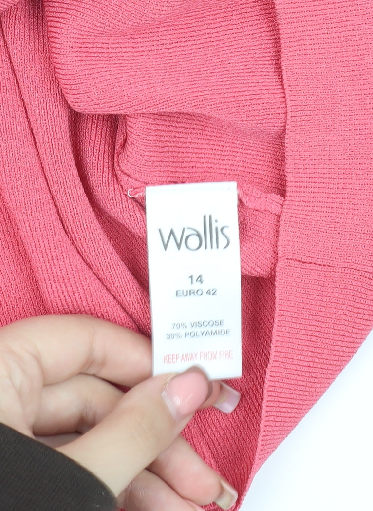 Wallis Women's Pink V-Neck Cardigan Size 14