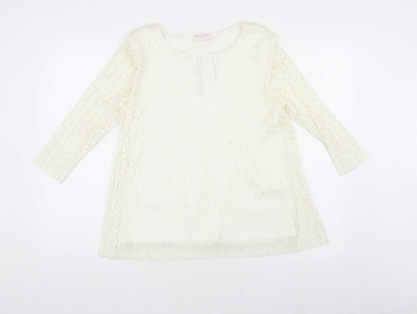 Anna Rose Women's Ivory Lace Top Medium