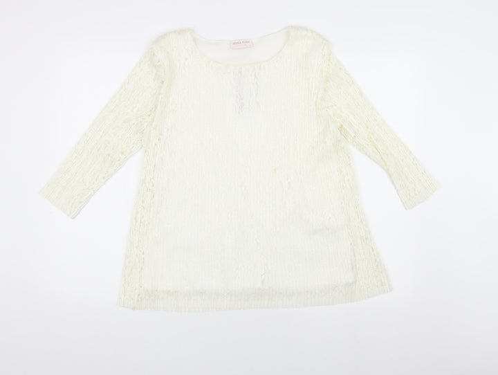 Anna Rose Women's Ivory Lace Top Medium