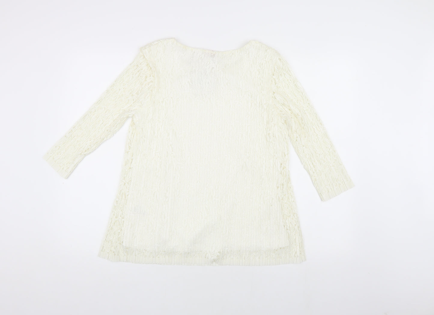 Anna Rose Women's Ivory Lace Top Medium