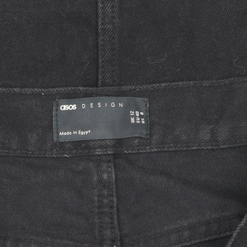 ASOS Women's Black Cotton Short Skirt, Size 12