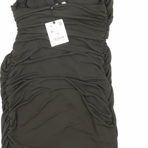ZARA Women's Green Bodycon Dress, Size 12, Party-Ready