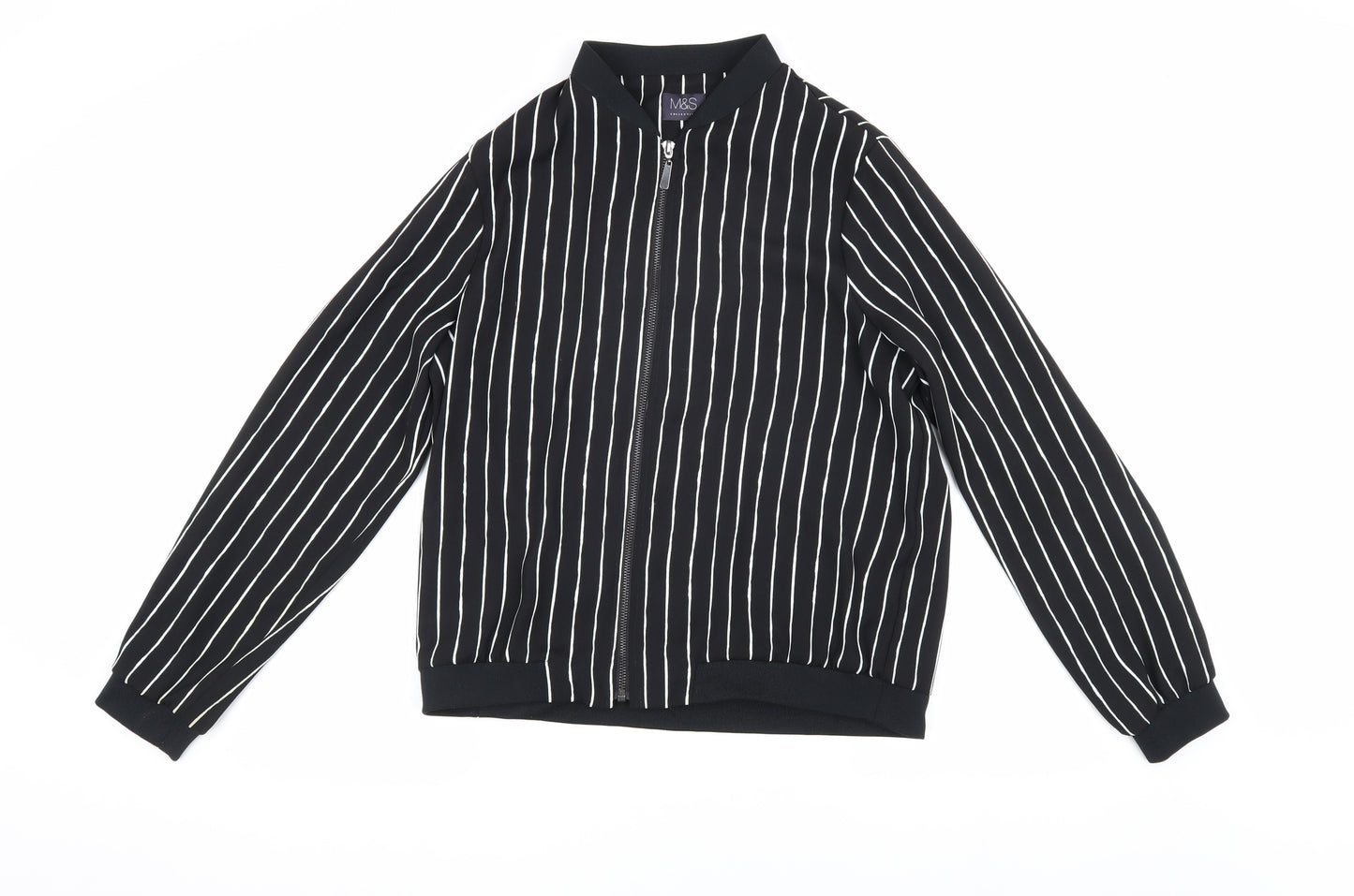 Marks and Spencer Women's Black Bomber Jacket, Size 12