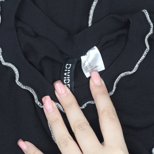 DIVIDED Women's Black Bodycon Mini Dress, Size S