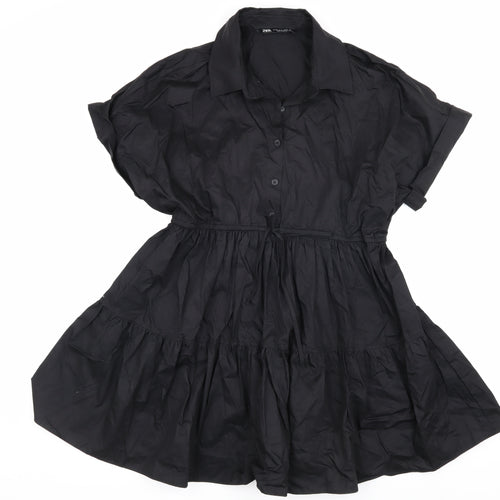 Zara Women's Black Collared Dress XS