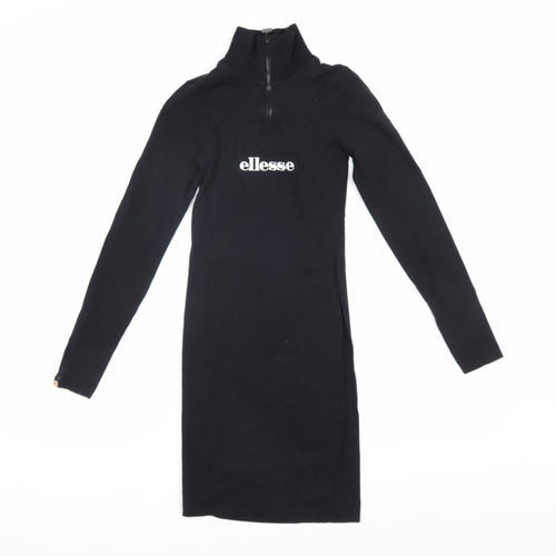 Ellesse Women's Black Bodycon Knit Dress UK 4