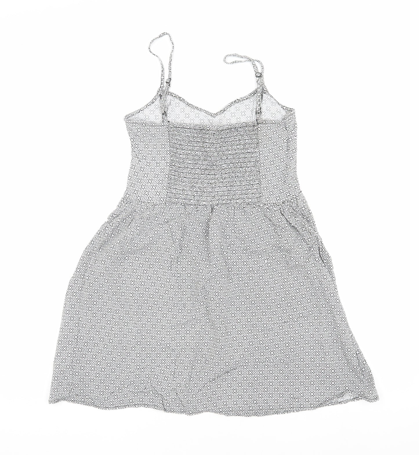 Divided Women's White Geometric Dress Size 8