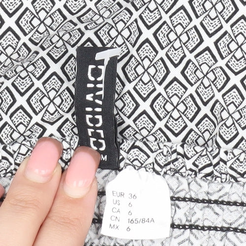 Divided Women's White Geometric Dress Size 8