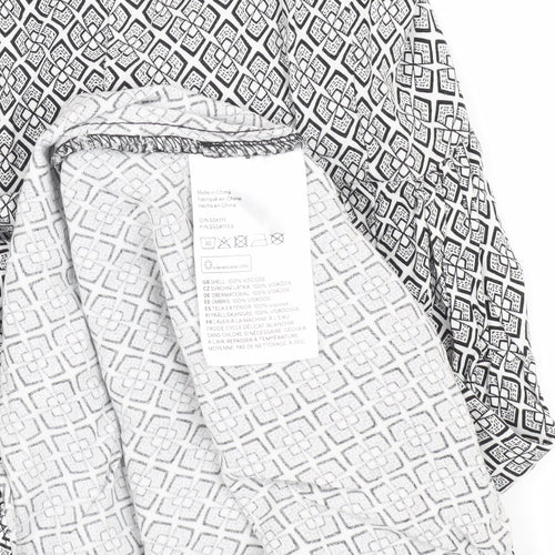 Divided Women's White Geometric Dress Size 8