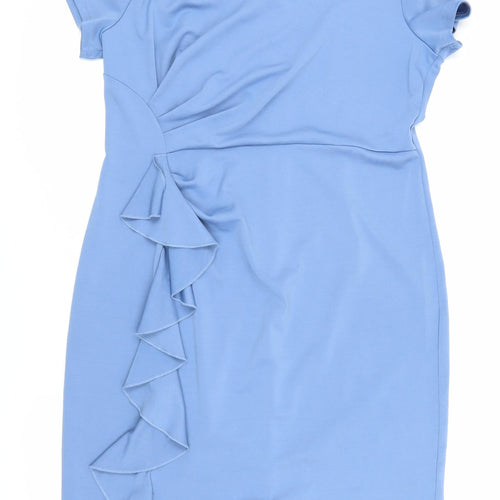 Grace Karin Women's Blue Ruffle Dress XL
