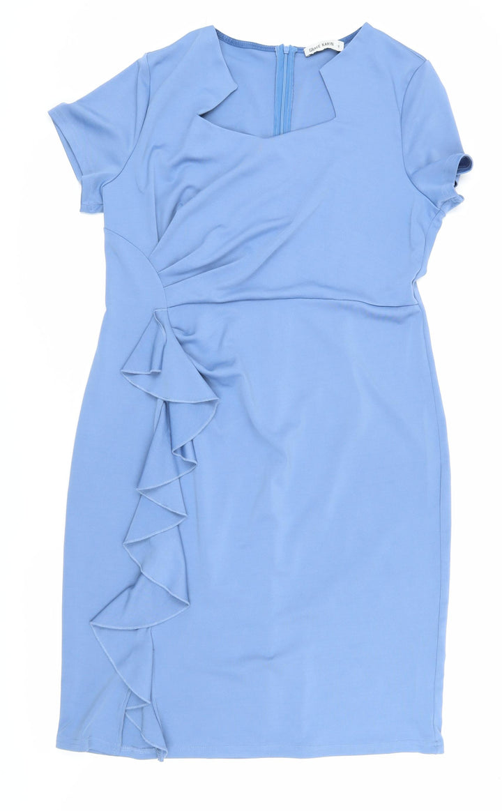 Grace Karin Women's Blue Ruffle Dress XL