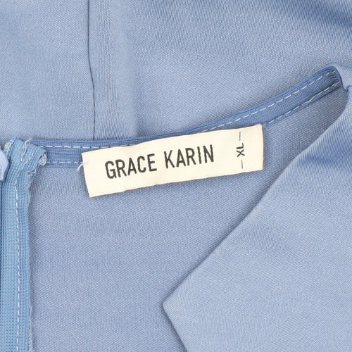 Grace Karin Women's Blue Ruffle Dress XL
