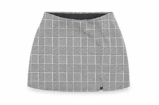Front view of H&M Women's Multicoloured Check Pencil Skirt, size 12
