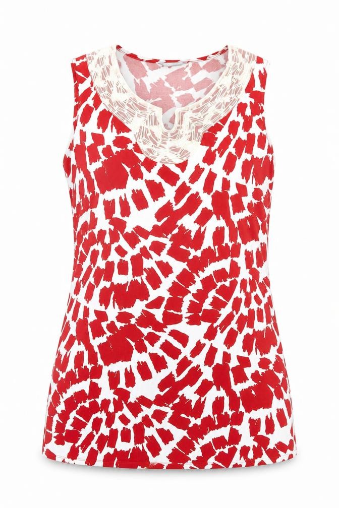 Front view of Marks & Spencer Women's Red Sleeveless Top, size 12