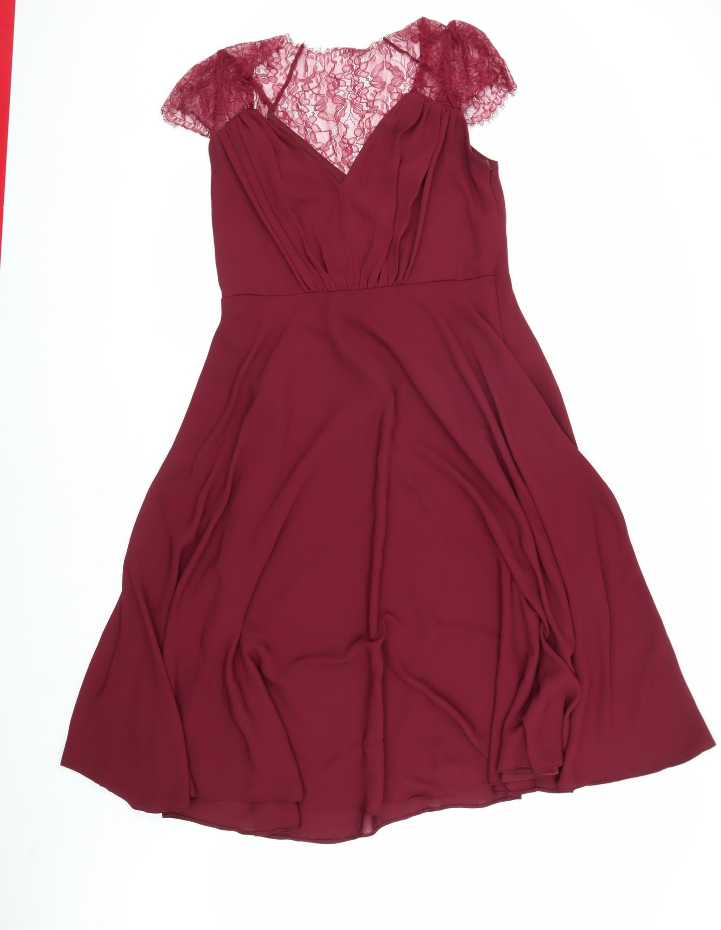 ASOS Women's Red Fit & Flare Dress Size 18