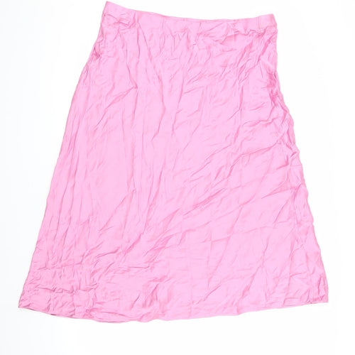 Marks and Spencer Women's Pink Viscose Skirt Size 20