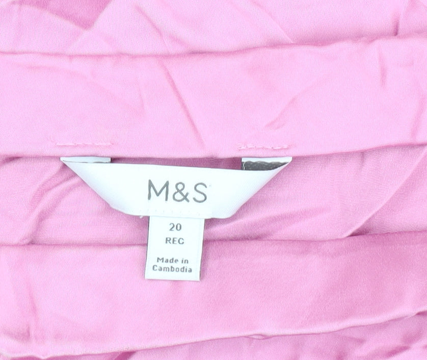 Marks and Spencer Women's Pink Viscose Skirt Size 20