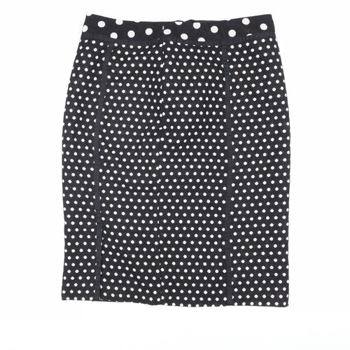 Laura Ashley Women's Black Polka Dot Pencil Skirt