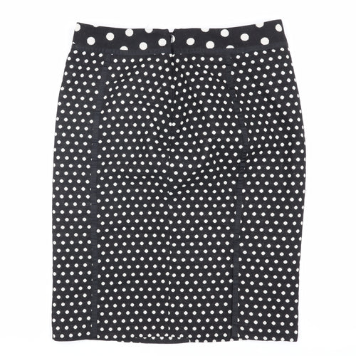 Laura Ashley Women's Black Polka Dot Pencil Skirt