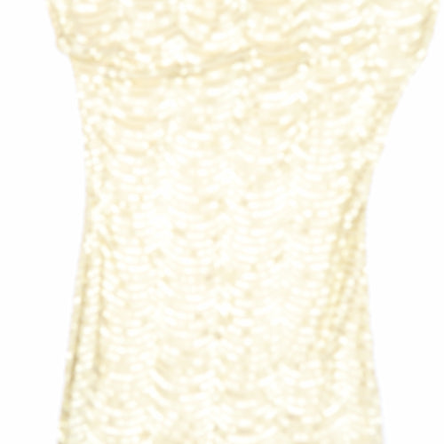 ASOS Women's Beige Sequin Short Sleeve Dress