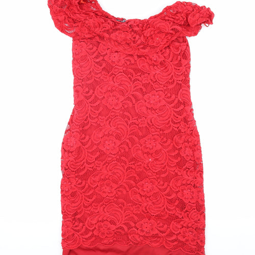 Select Women's Red Sheath Dress Size 10 Party