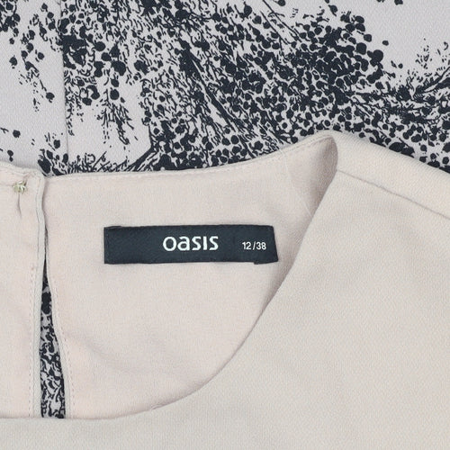 Oasis Women's Beige Floral Blouse Size 12