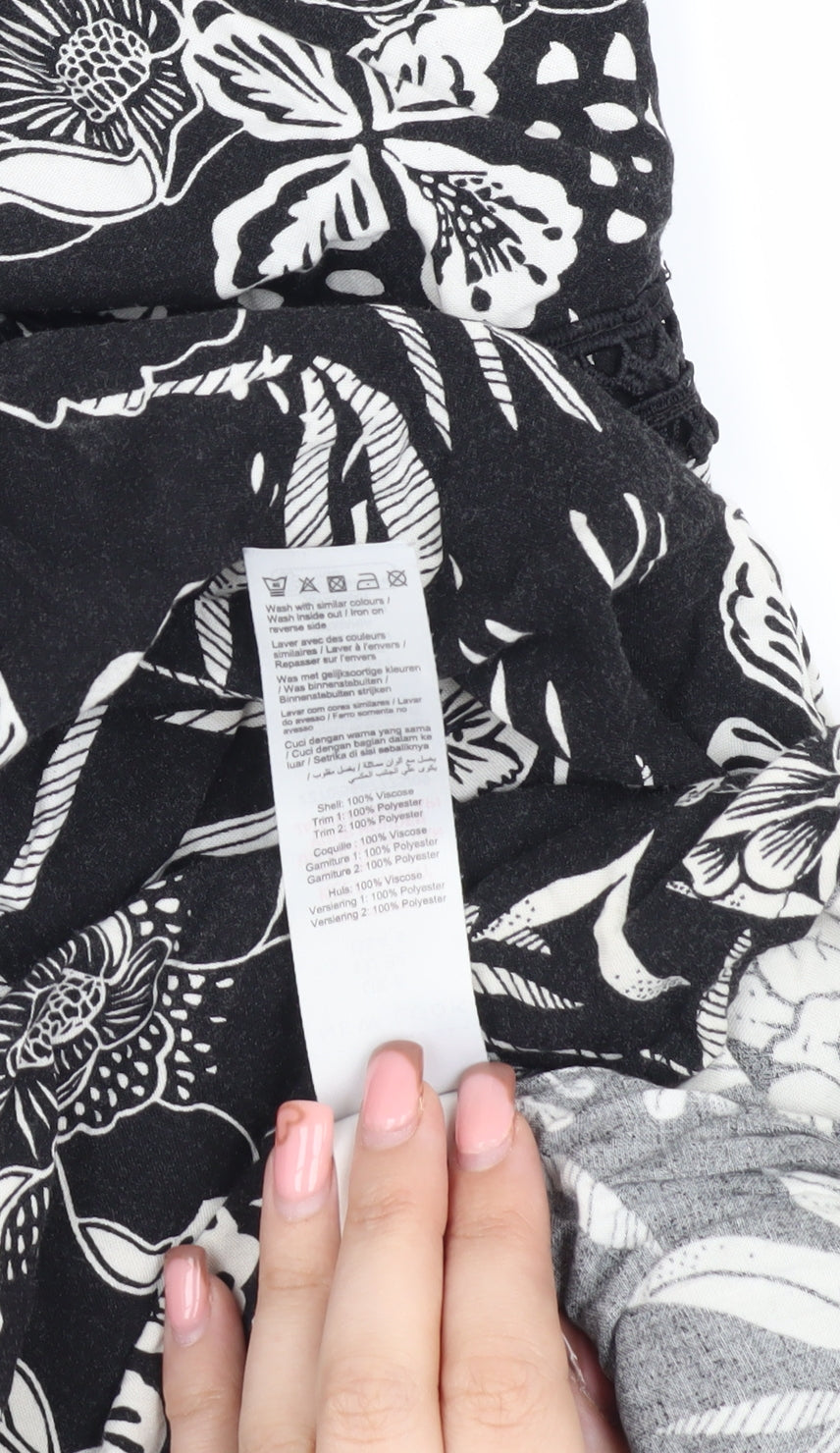 New Look Women's Black Floral A-Line Mini Dress Size 8