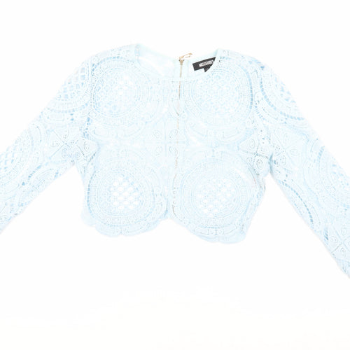 Missguided Women’s Blue Lace Cropped Blouse, Size 10