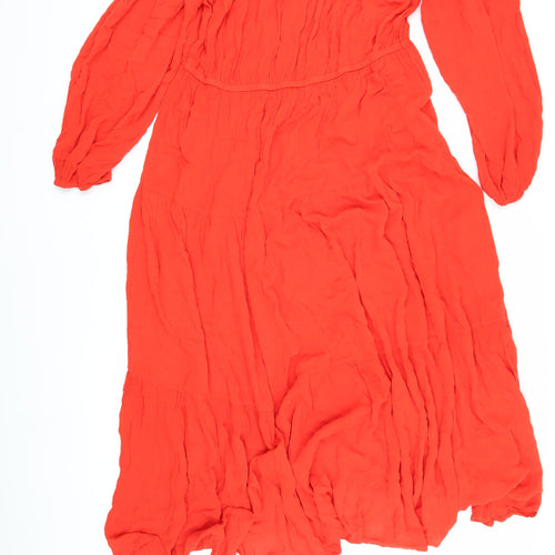 Marks and Spencer Women Red Off Shoulder Dress Size 20