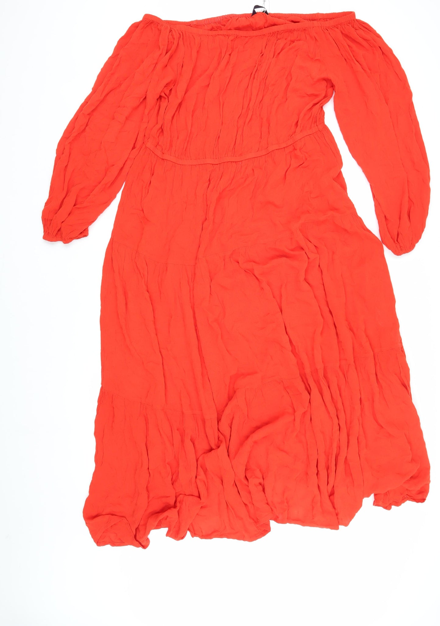 Marks and Spencer Women Red Off Shoulder Dress Size 20