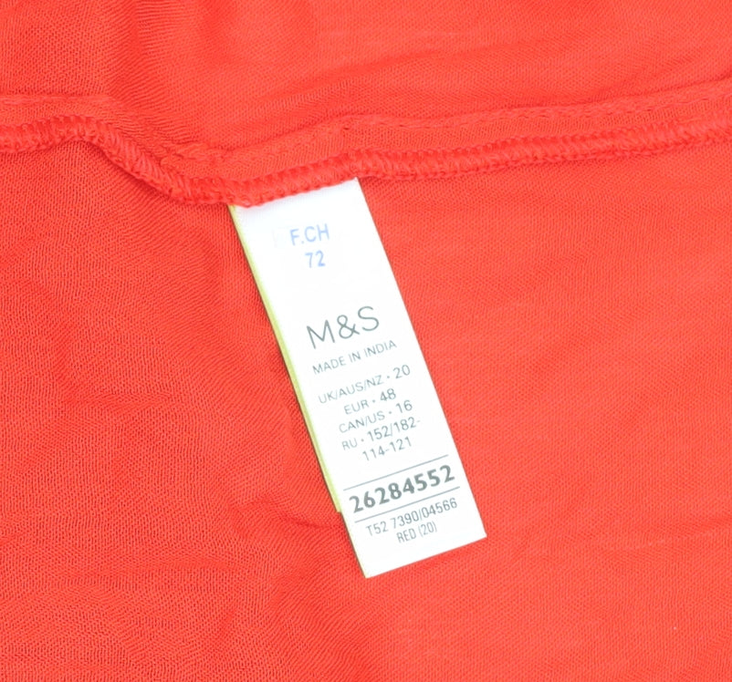 Marks and Spencer Women Red Off Shoulder Dress Size 20
