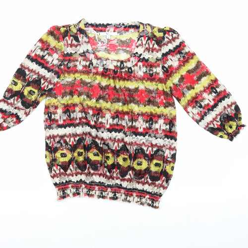 Kiss Multicoloured Mesh Tunic Blouse, Size S, Women's Casual