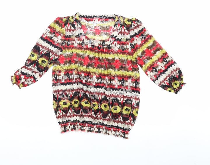 Kiss Multicoloured Mesh Tunic Blouse, Size S, Women's Casual