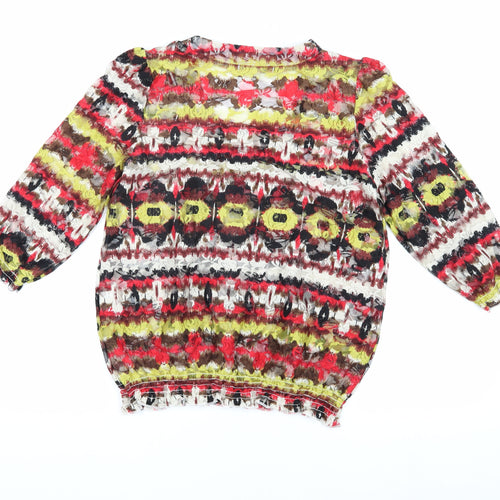 Kiss Multicoloured Mesh Tunic Blouse, Size S, Women's Casual