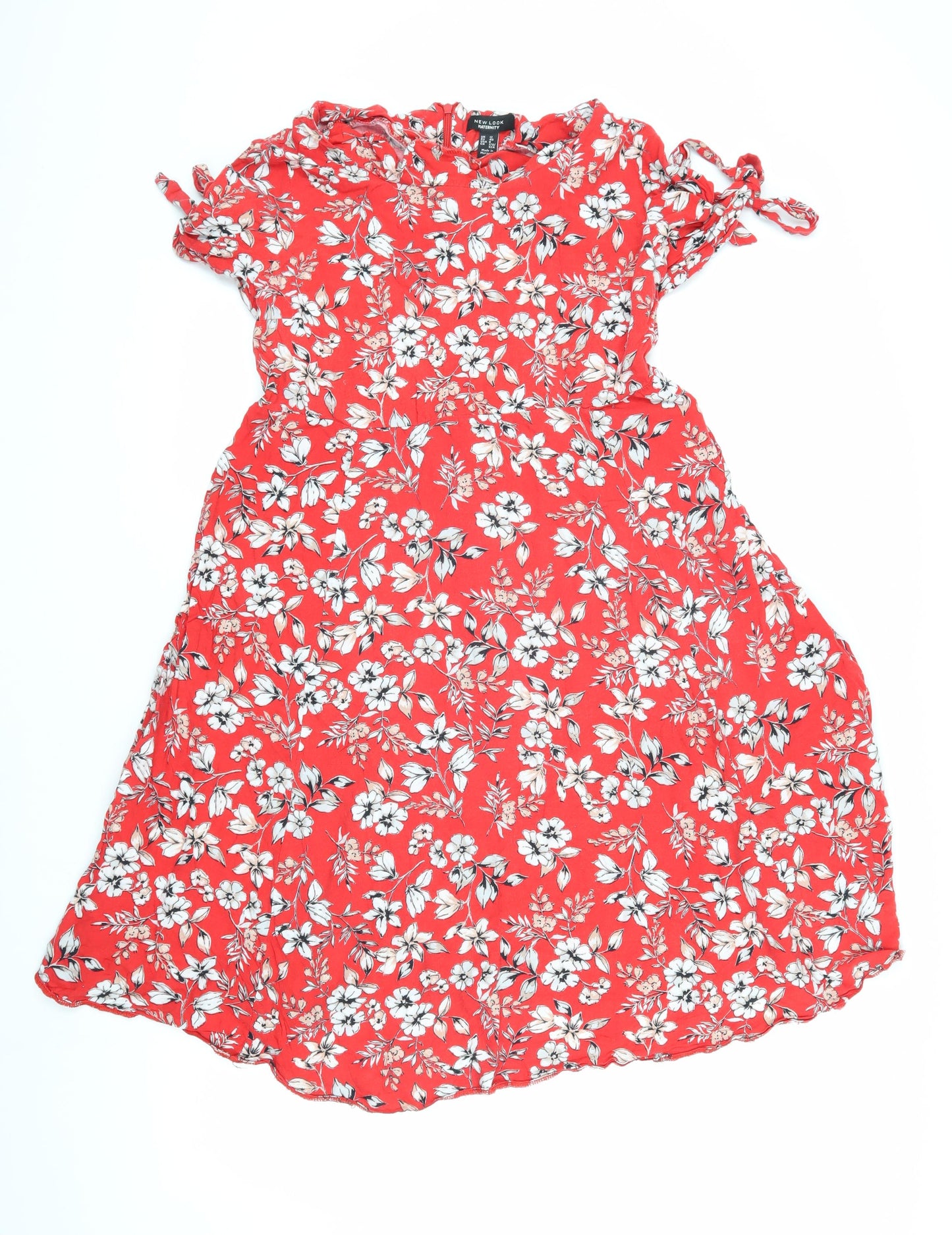 New Look Maternity Red Floral Dress UK Size 12