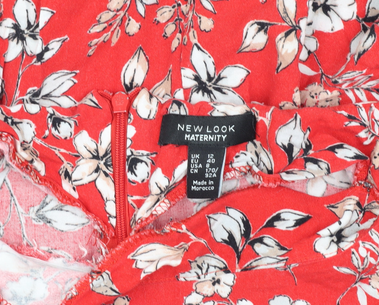 New Look Maternity Red Floral Dress UK Size 12