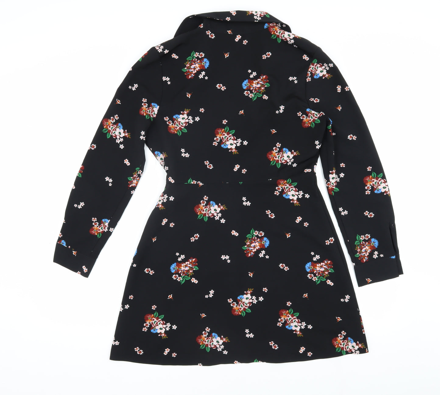 Miss Selfridge Women’s Black Floral Wrap Dress Size 10
