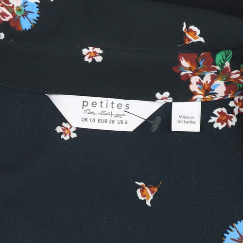 Miss Selfridge Women’s Black Floral Wrap Dress Size 10