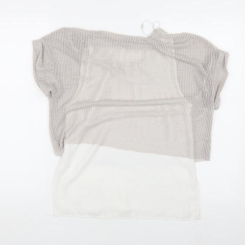 Zara Women's Beige Knit Top, Size S, Short Sleeve