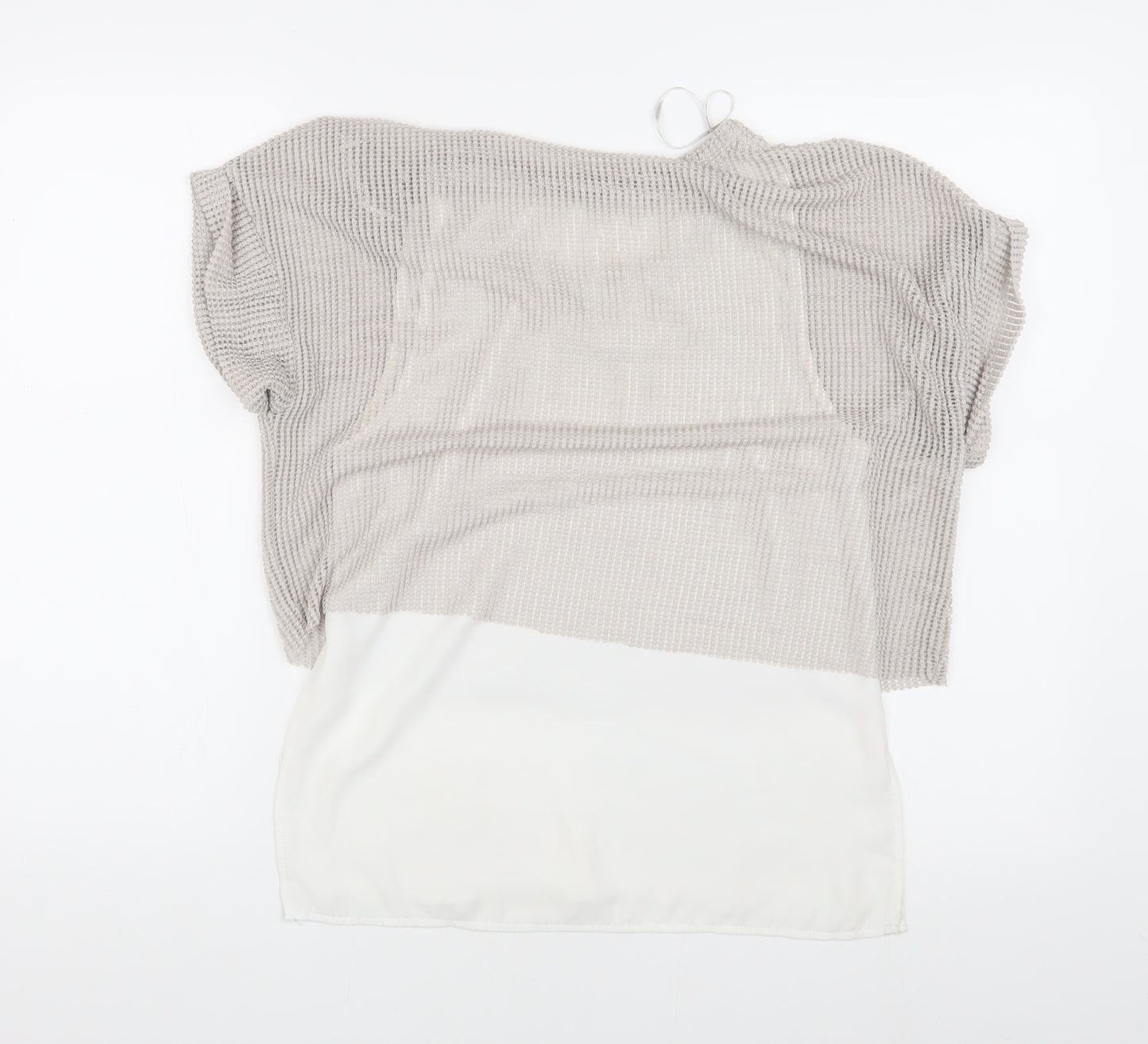 Zara Women's Beige Knit Top, Size S, Short Sleeve