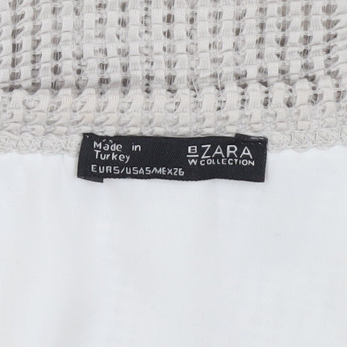 Zara Women's Beige Knit Top, Size S, Short Sleeve