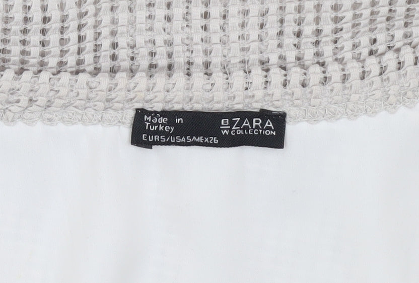 Zara Women's Beige Knit Top, Size S, Short Sleeve